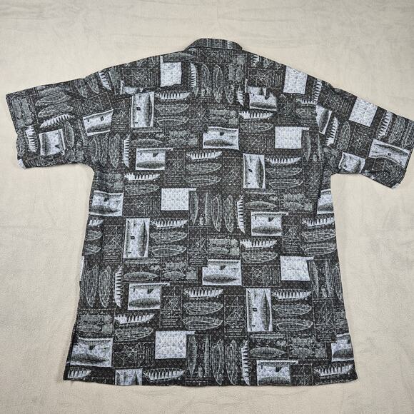 Tori Richard Hawaiian Shirt Men Small Sailing Boating Cotton Lawn Black Nautical - Picture 6 of 9